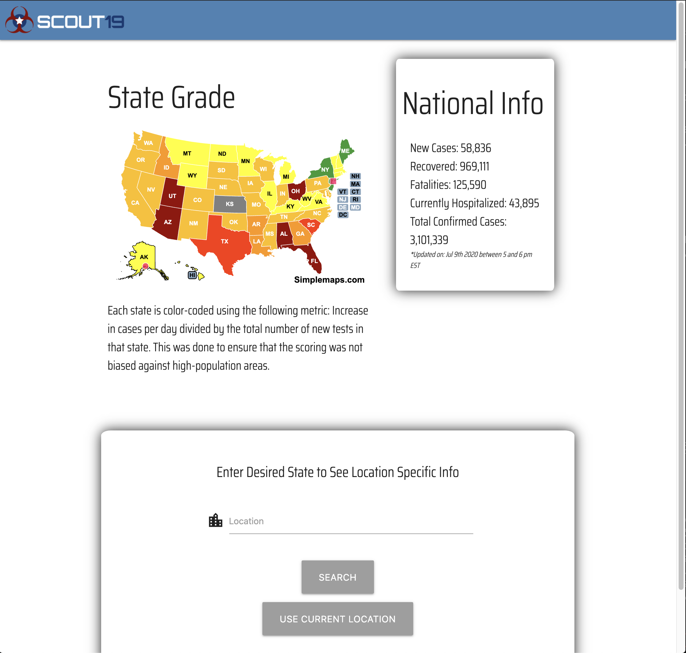 Screenshot of Scout19 Website
